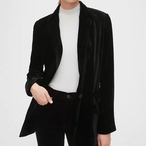 NWT Gap black velvet blazet coat jacket Small